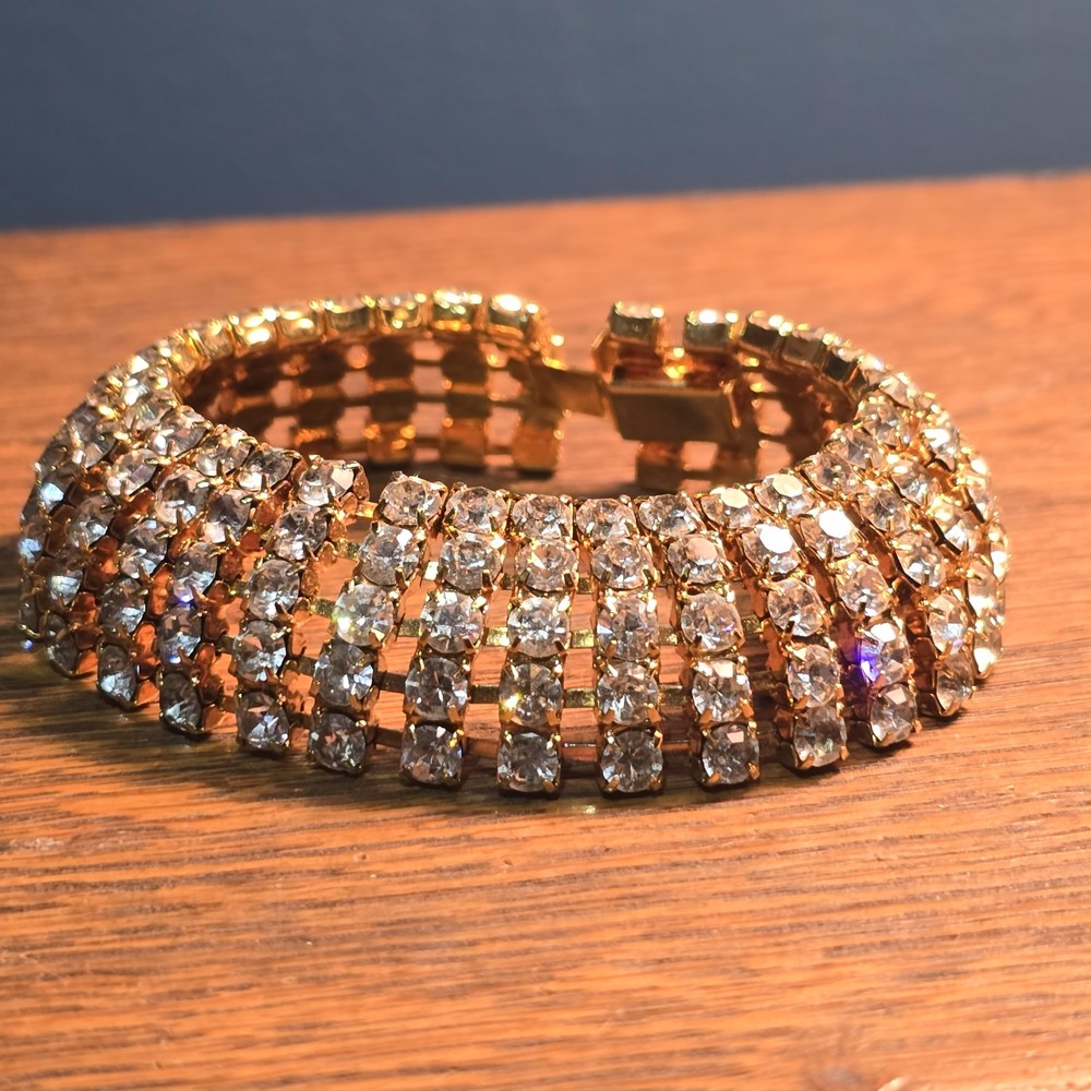 Bejeweled bracelet "gold" - Vintage '80s Sparkle jewelry